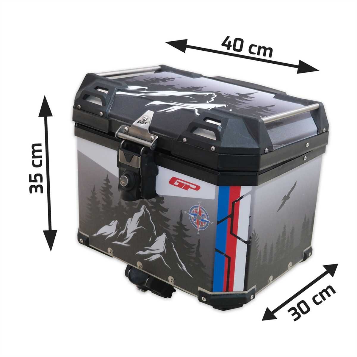 GP Kompozit DSN06 Universal 37 lt Desenli Alüminyum Motosiklet Çantası