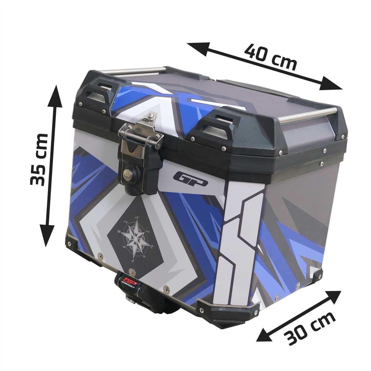 GP Kompozit DSN08 Universal 37 lt Desenli Alüminyum Motosiklet Çantası