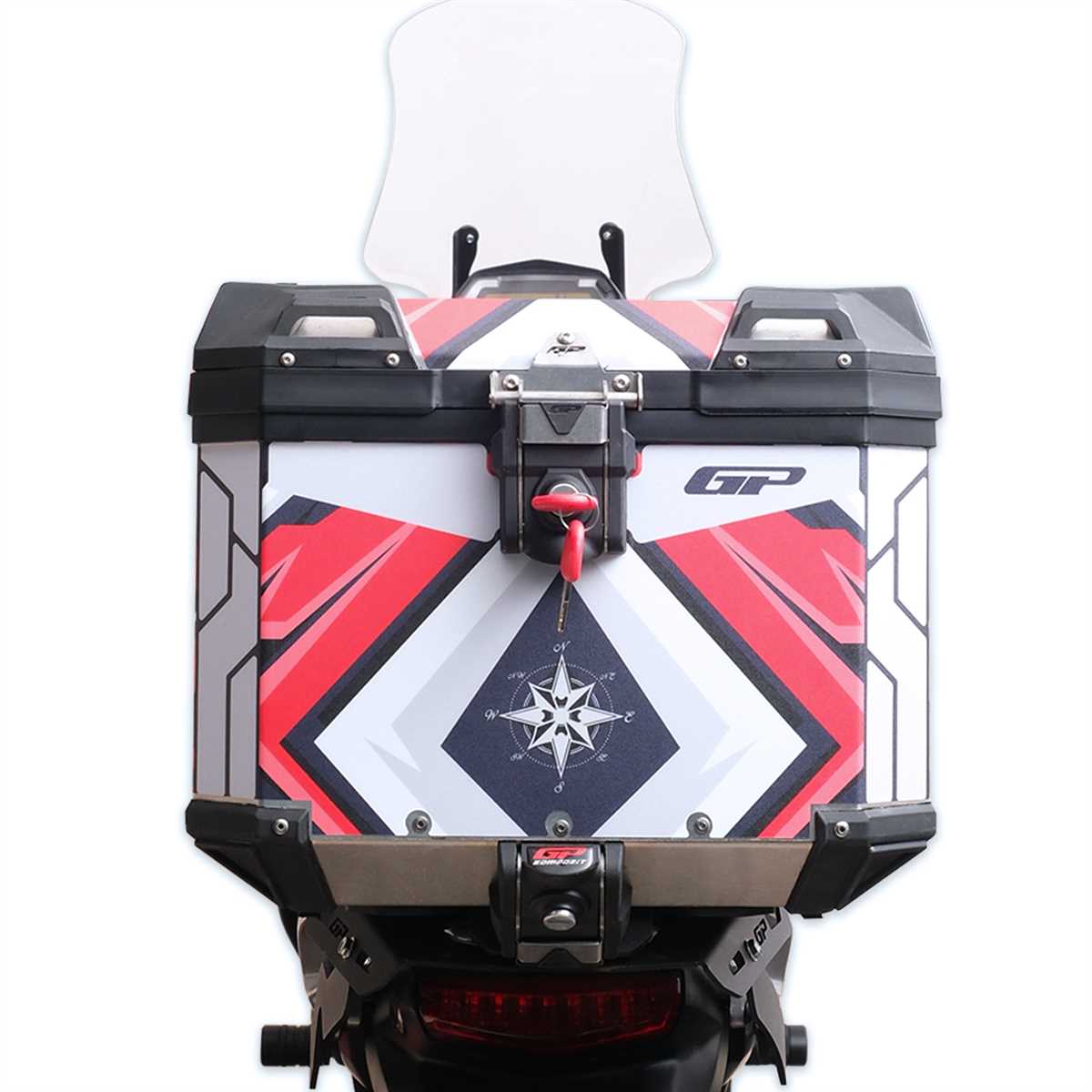 GP Kompozit DSN10 Universal 37 lt Desenli Alüminyum Motosiklet Çantası