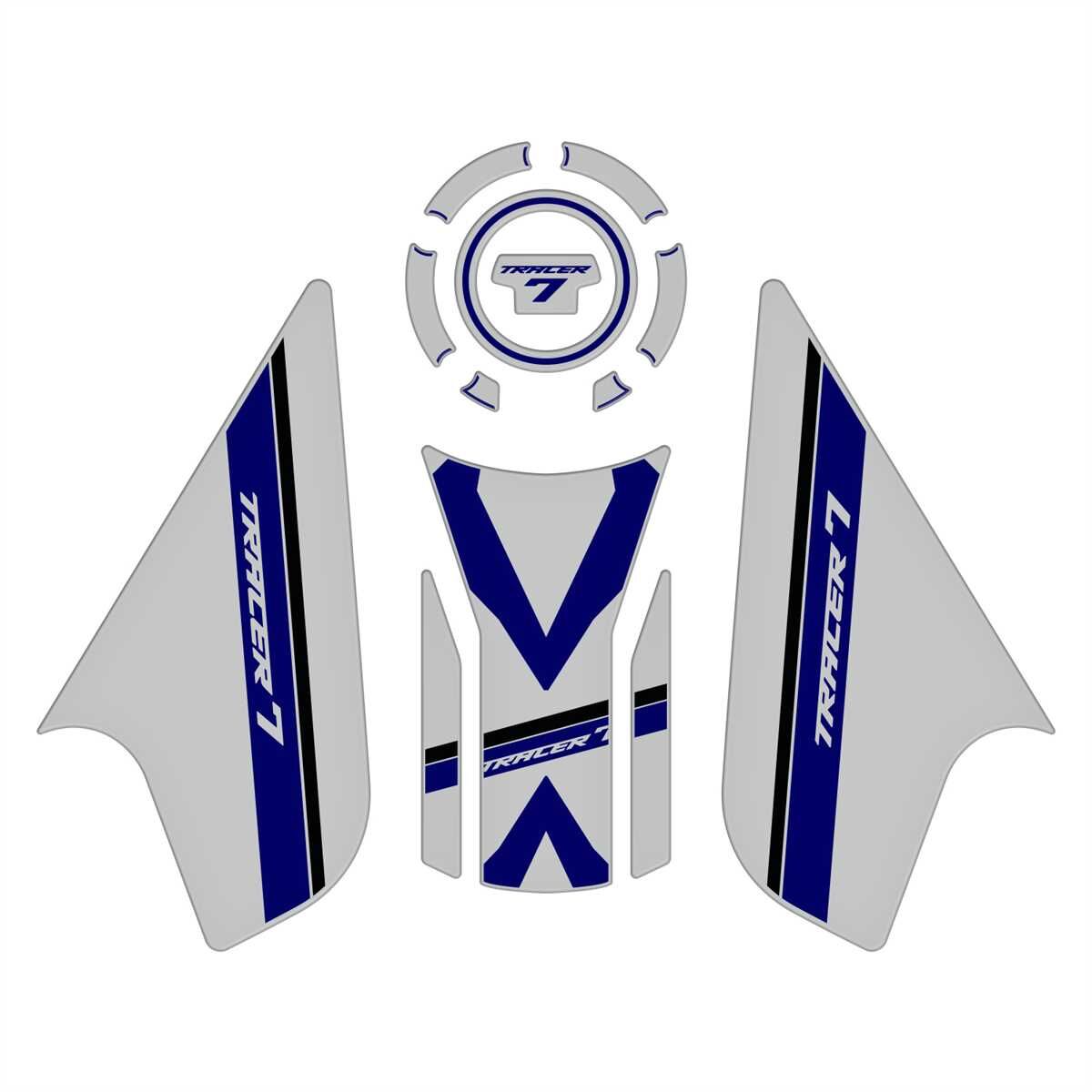 GP Kompozit Yamaha MT-07 Tracer 2020-2024 Uyumlu Tank Pad Seti Gri