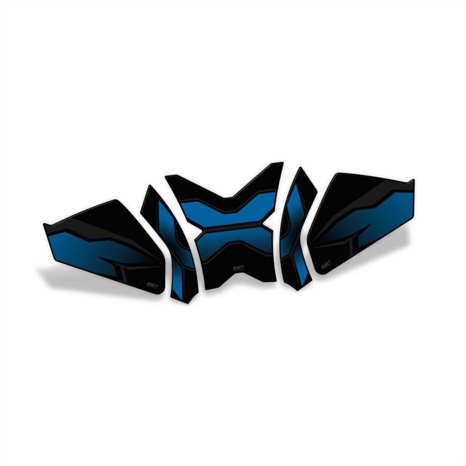 GP Kompozit CF Moto 250 CL-X 2022-2024 Uyumlu Tank Pad Seti Mavi