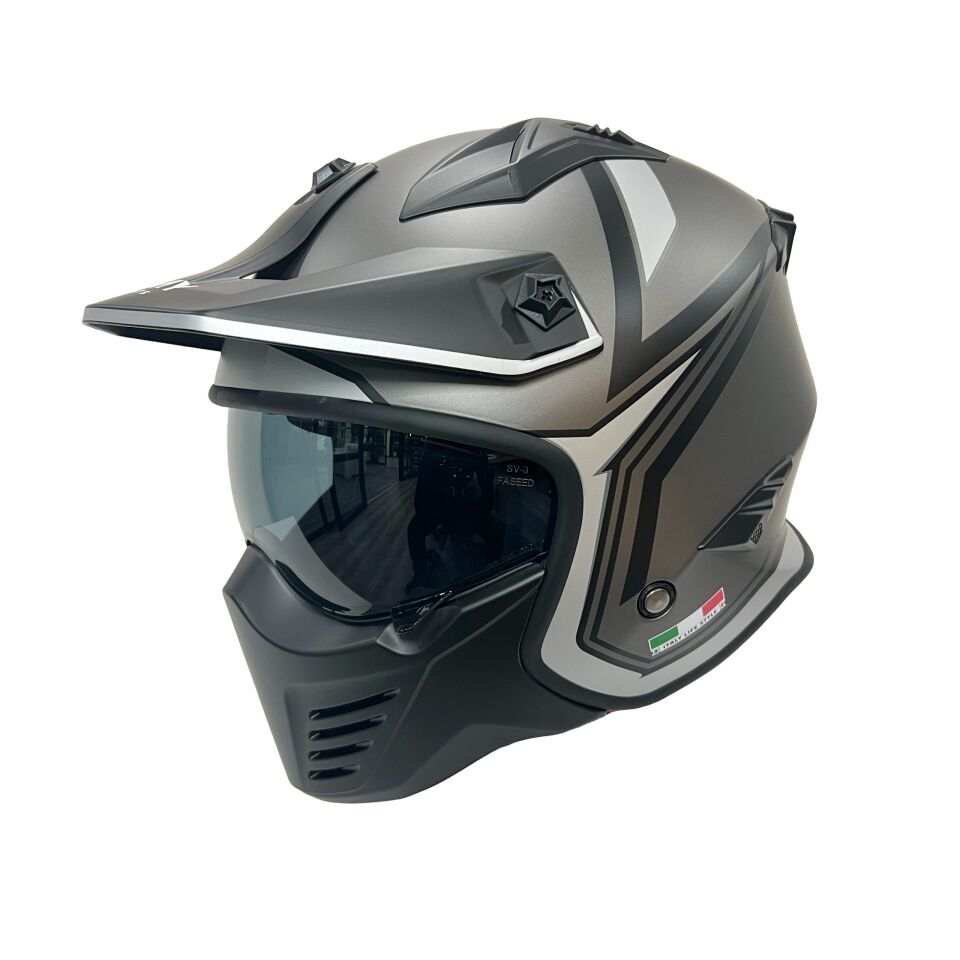 SWAY SW 726X TOKYO Titanium White Black Kask