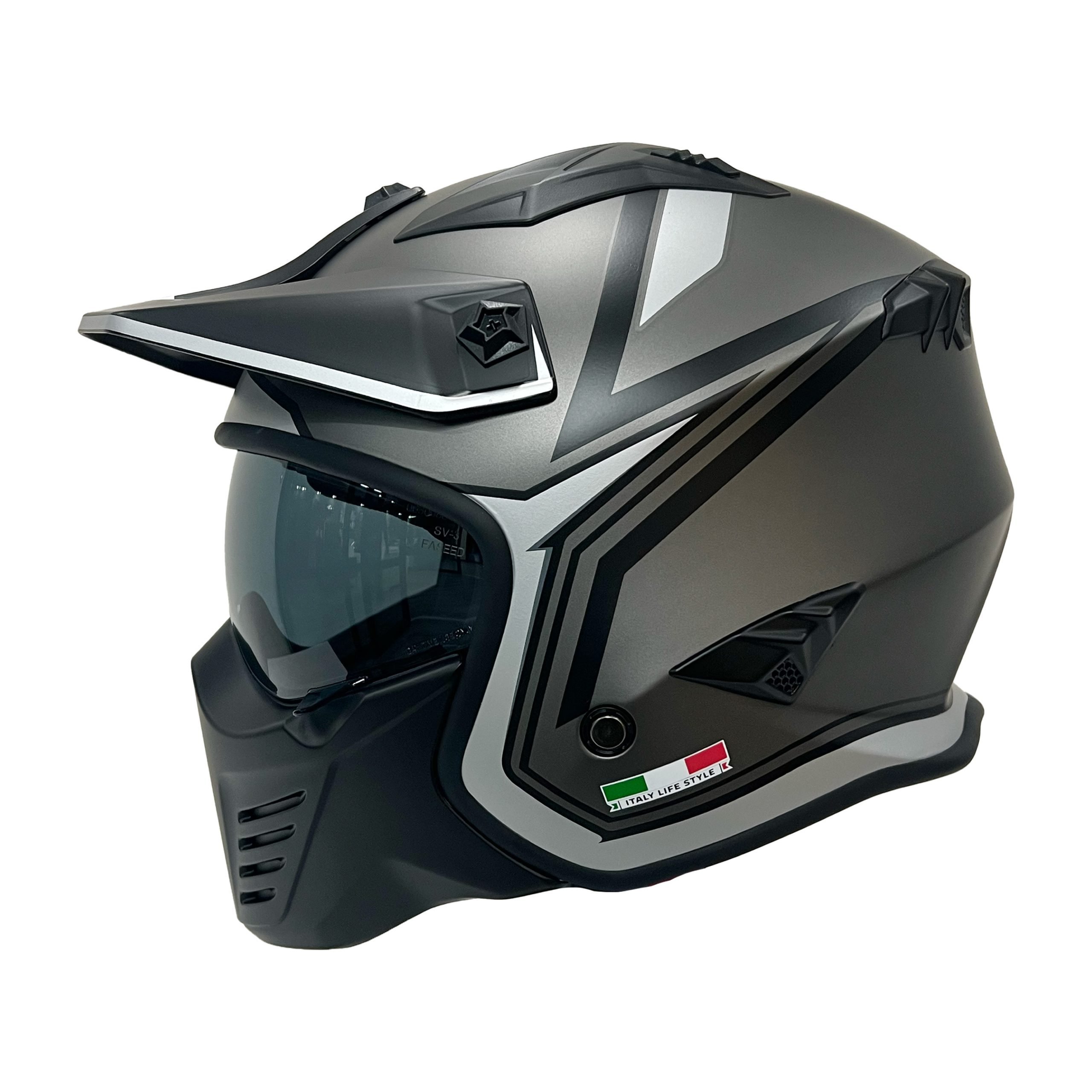 SWAY SW 726X TOKYO Titanium White Black Kask