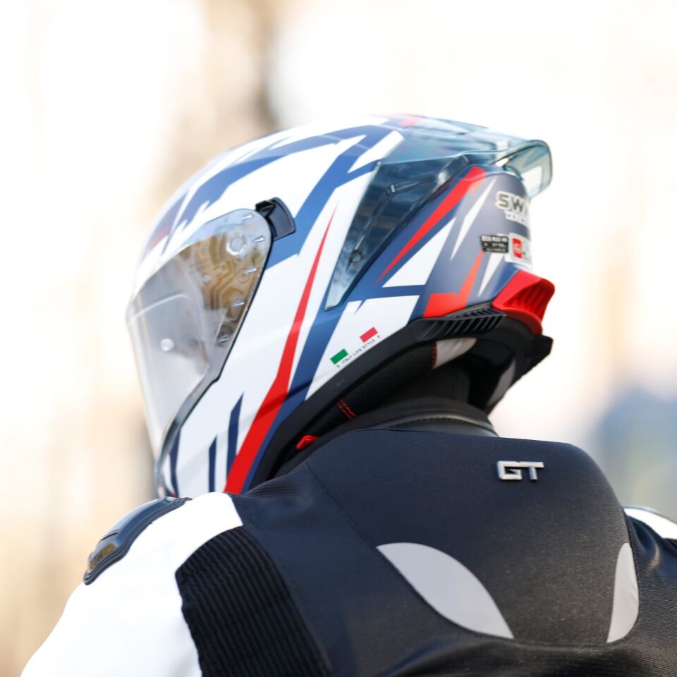SWAY SW 865 ATOS Blue White Red Kask