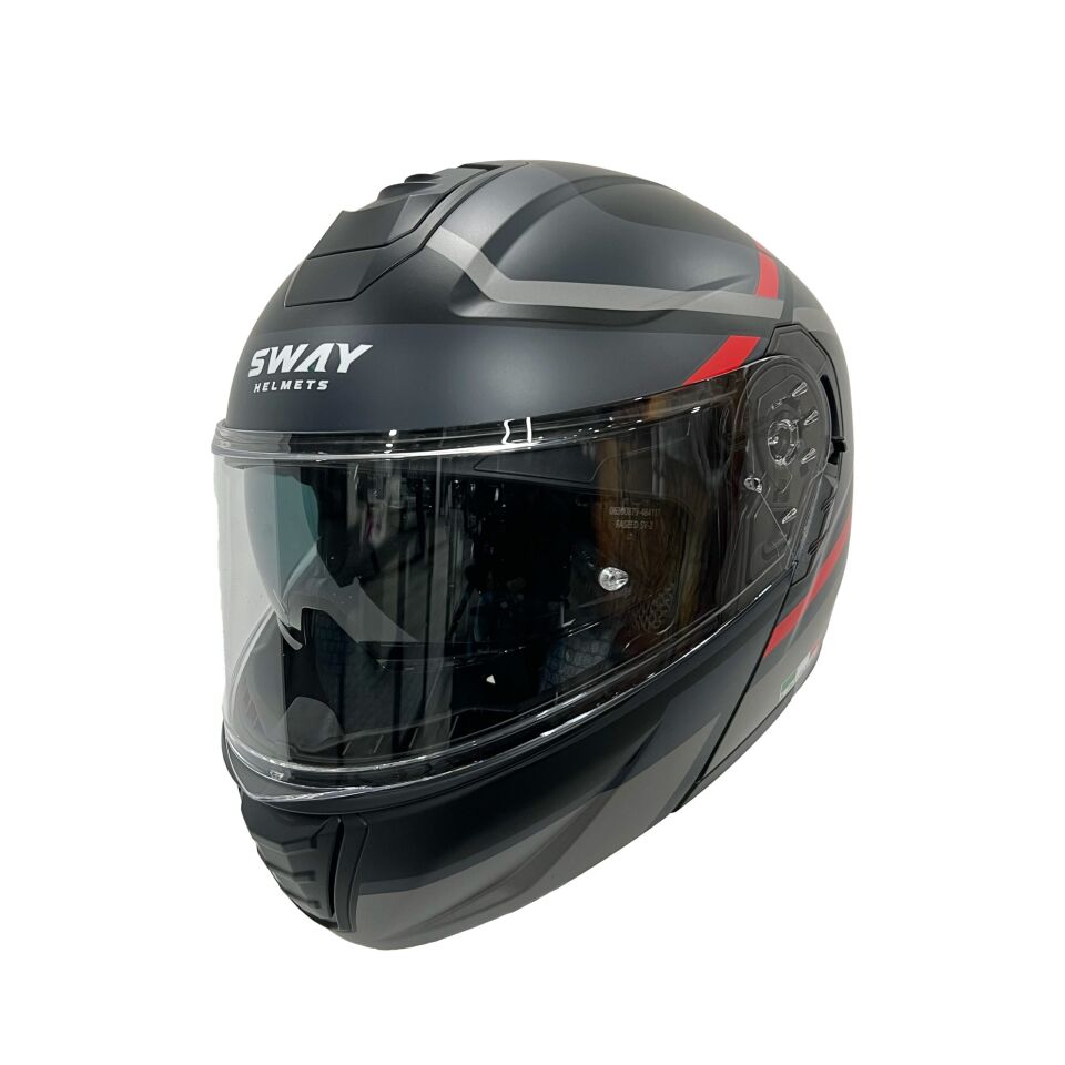 SWAY SW 917 FAST Black Titanium Çene Açılır Kask
