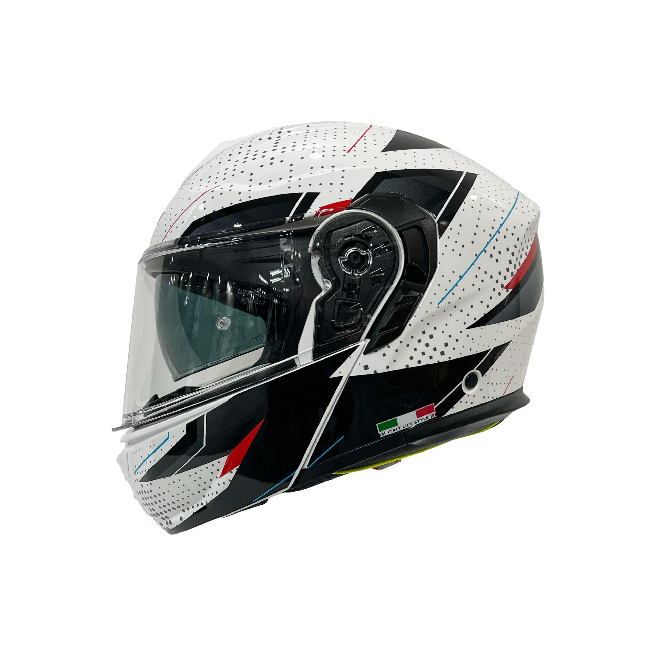 SWAY SW 917 FUSION White Black Red Çene Açılır Kask