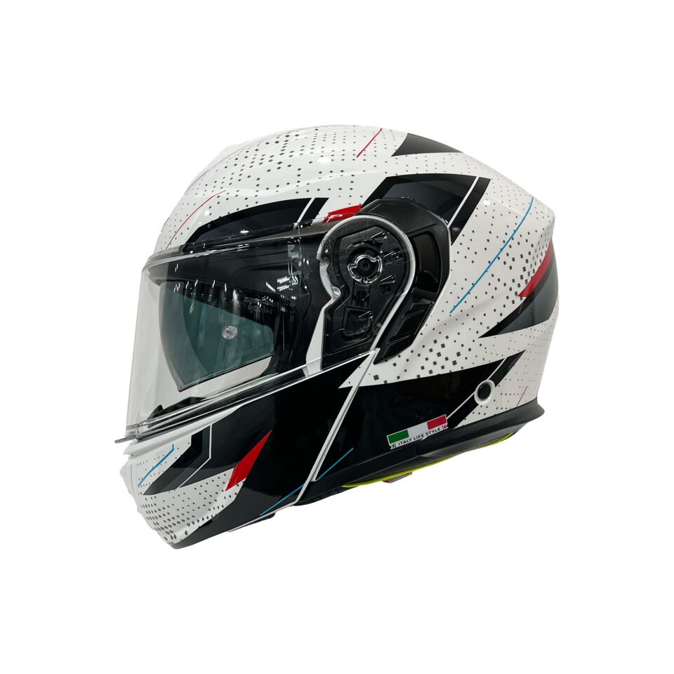 SWAY SW 917 FUSION White Black Red Çene Açılır Kask