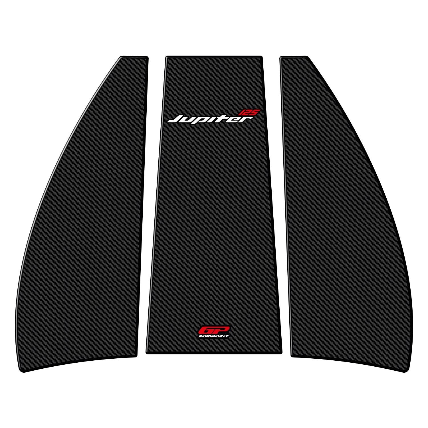 GP Kompozit TVS Jupiter 110/125 2023-2024 Uyumlu Tank Pad Seti Karbon