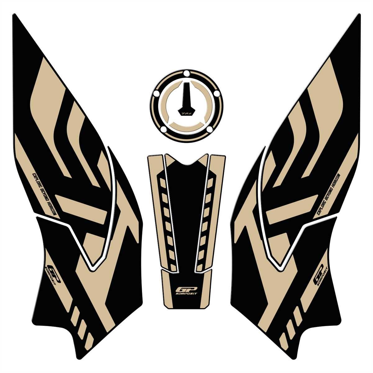 GP Kompozit Benelli TRK 702 X 2024 Uyumlu Tank Pad Seti Siyah-Bej