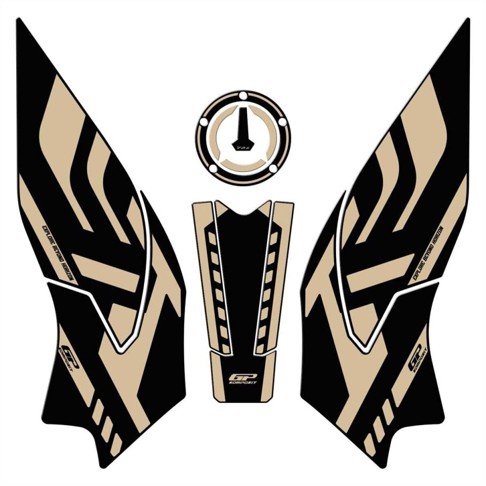 GP Kompozit Benelli TRK 702 X 2024 Uyumlu Tank Pad Seti Siyah-Bej