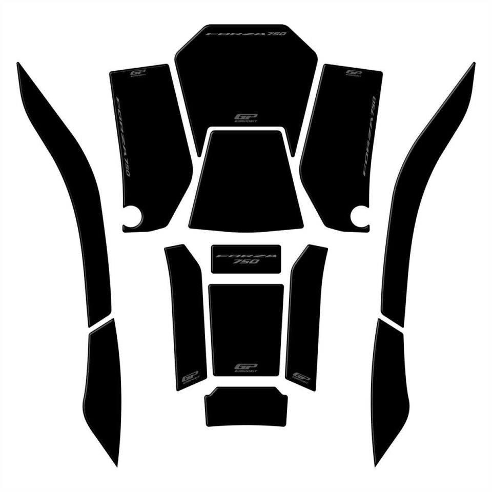 GP Kompozit Honda Forza 750 2021-2024 Uyumlu Tank Pad Seti Siyah